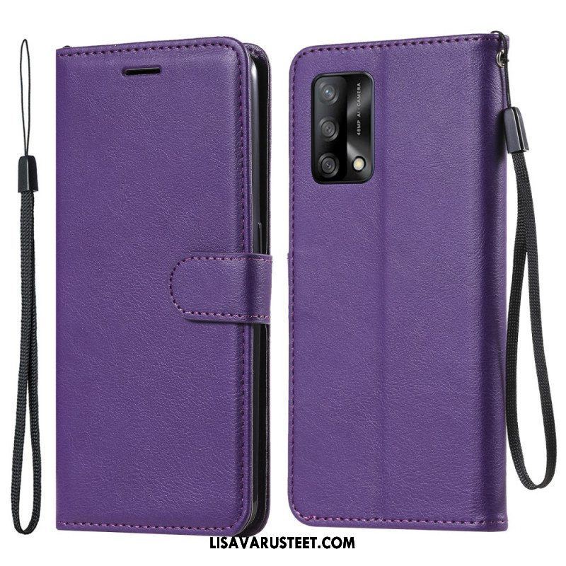 Kotelot Oppo A74 4G Suojaketju Kuori Strappy Leather Effect