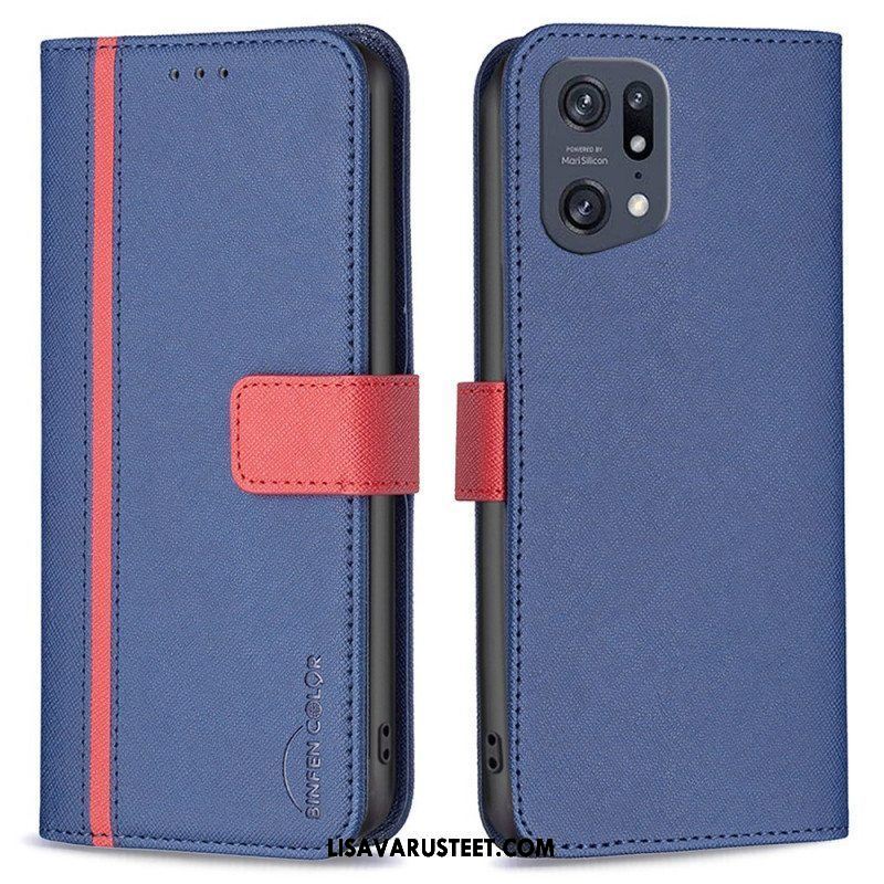 Kotelot Oppo Find X5 Pro Keinonahka Tetxuré Binfen Color
