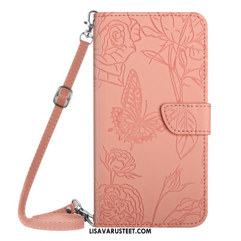 Kotelot Oppo Reno 13 5g Painettu Perhosella Olkapäässä Laukku Suojakuori