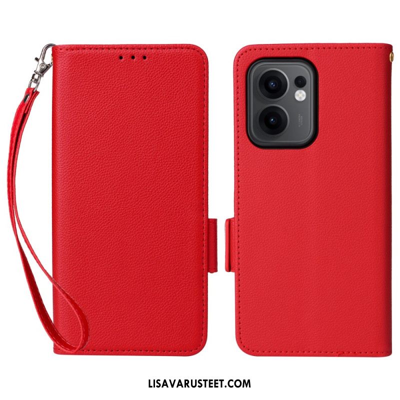 Kotelot Oppo Reno 13f 4g / 5g / 13 Fs 5g Litsikuvioinen Tekonahkahihna