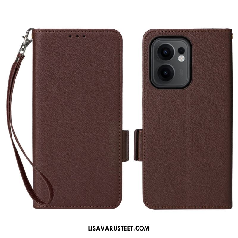 Kotelot Oppo Reno 13f 4g / 5g / 13 Fs 5g Litsikuvioinen Tekonahkahihna