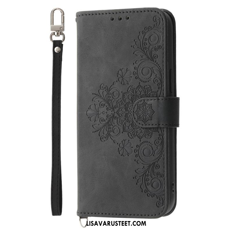 Kotelot Oppo Reno 13f 4g / 5g / 13 Fs 5g Puhelinkuoret Mokkanahkainen Pitsikuvio Hihnalla Ja Olkahihnalla