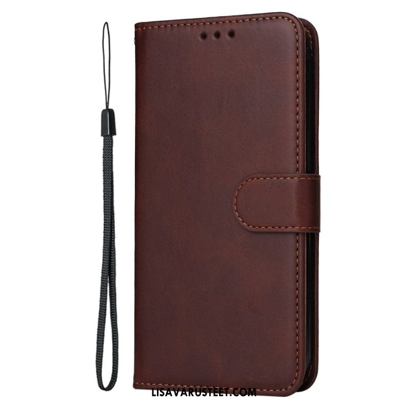 Kotelot Oppo Reno 13f 4g / 5g / 13 Fs 5g Yksivärinen Tekonahka Hihnalla