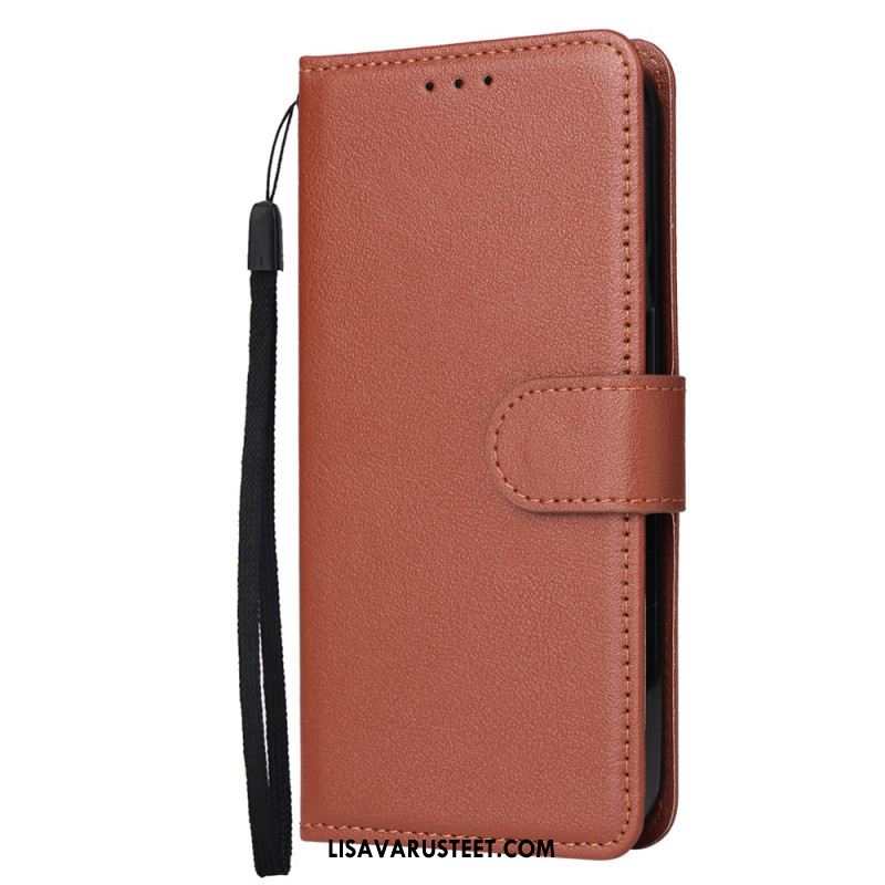 Kotelot Oppo Reno 14 5g Yksivärinen Nahkakuvio Hihnalla Suojakuori