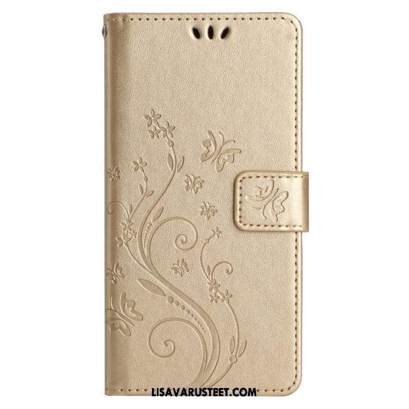 Kotelot Samsung Galaxy A14 / A14 5G Suojaketju Kuori Strappy Kukka