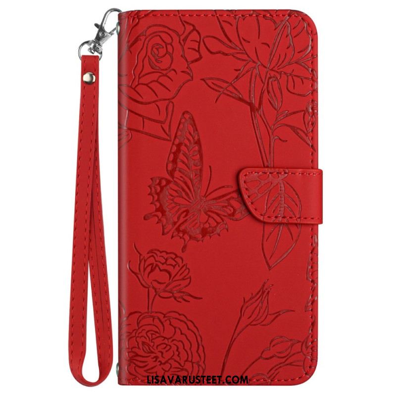 Kotelot Samsung Galaxy A17 4g / 5g Perhoskuvioinen Hihna