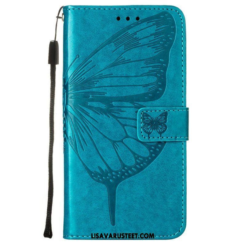 Kotelot Samsung Galaxy S23 5G Butterfly Design Kaulanauhalla