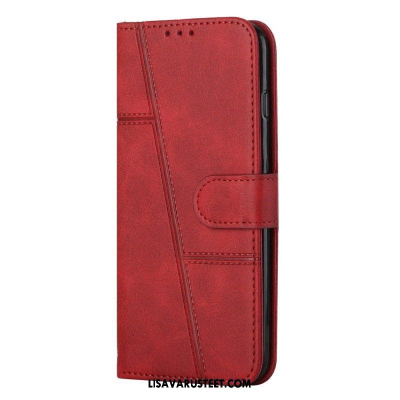 Kotelot Samsung Galaxy S23 5G Suojaketju Kuori Strappy Geometric Leather Style