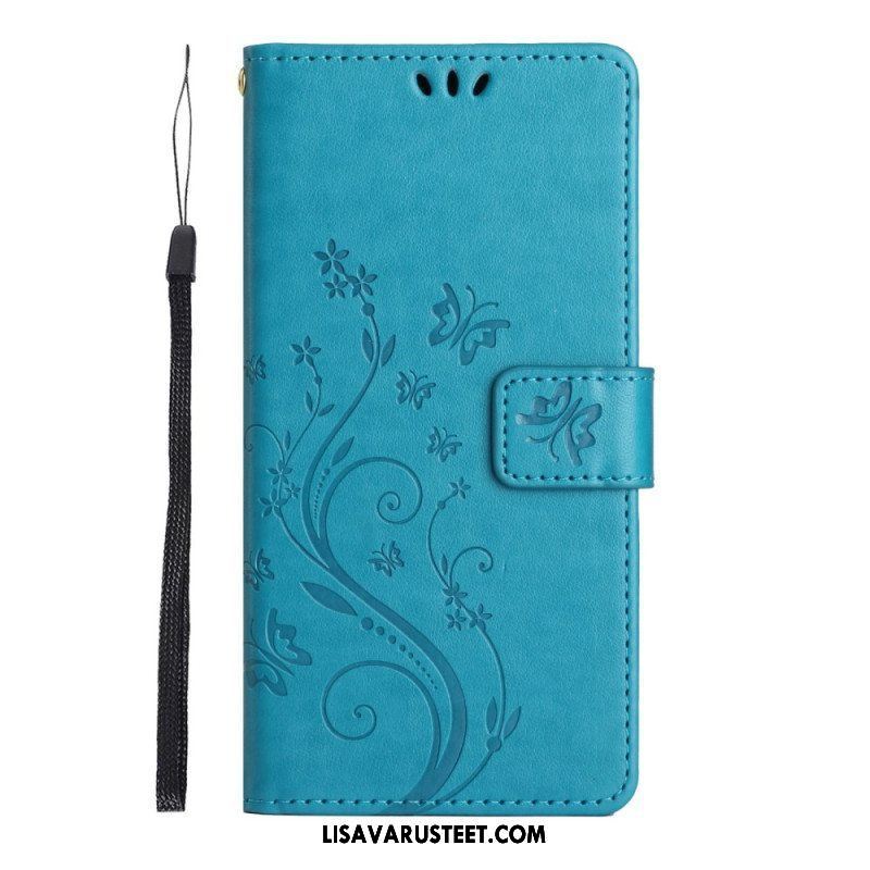 Kotelot Samsung Galaxy S23 5G Suojaketju Kuori Strappy Kukka