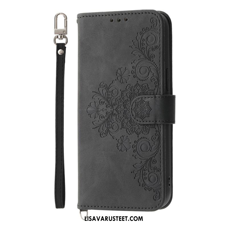 Kotelot Samsung Galaxy S25 5g Edge Kukkakuvio Ja Hihnat Suojakuori