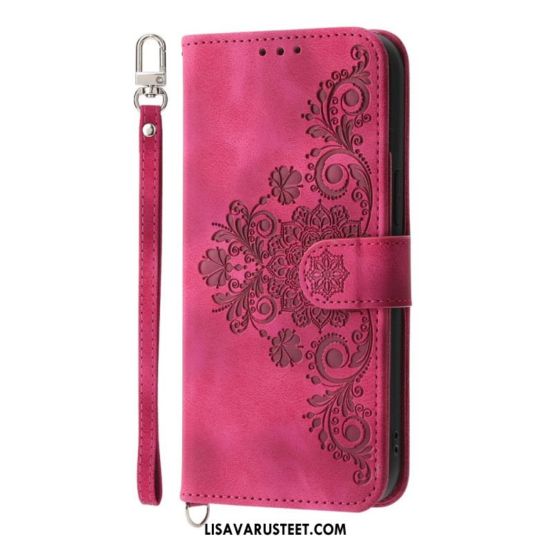 Kotelot Samsung Galaxy S25 5g Edge Kukkakuvio Ja Hihnat Suojakuori