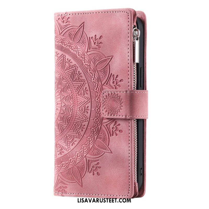 Kotelot Samsung Galaxy S25 5g Mandala-mokkanahkaefektilompakko