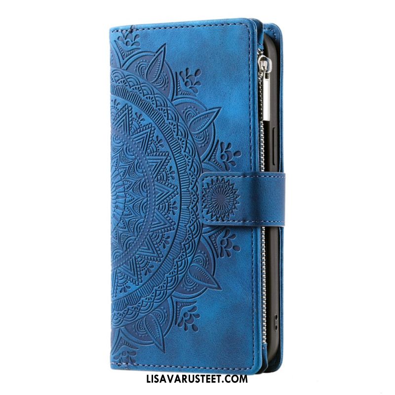 Kotelot Samsung Galaxy S25 5g Mandala-mokkanahkaefektilompakko