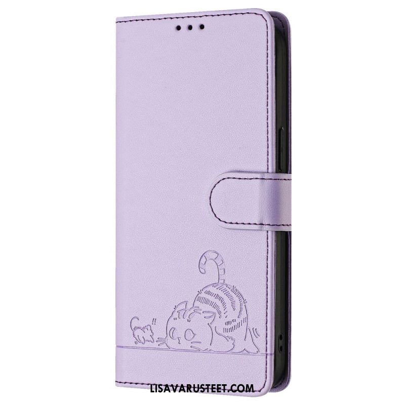 Kotelot Samsung Galaxy S25 5g Puhelinkuoret Rfid-suojattu Kissakuvio