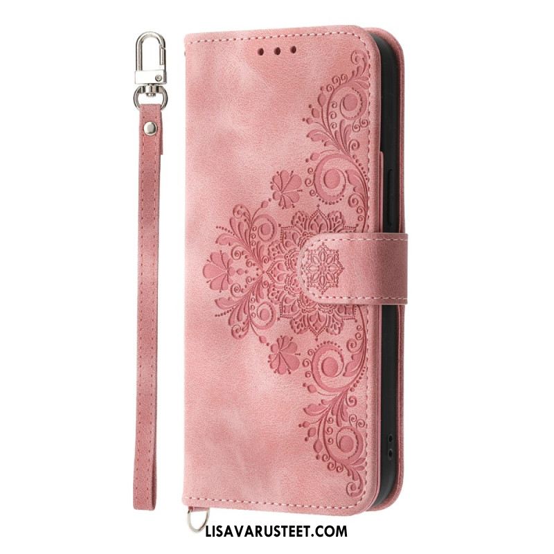 Kotelot Samsung Galaxy S25 Plus 5g Kukkakuvio Ja Hihnat