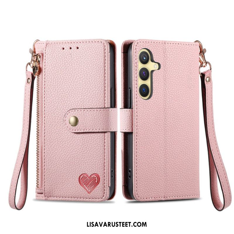 Kotelot Samsung Galaxy S25 Plus 5g Nahkalompakko Jossa Rfid-suojattu Vetoketjutasku Suojakuori