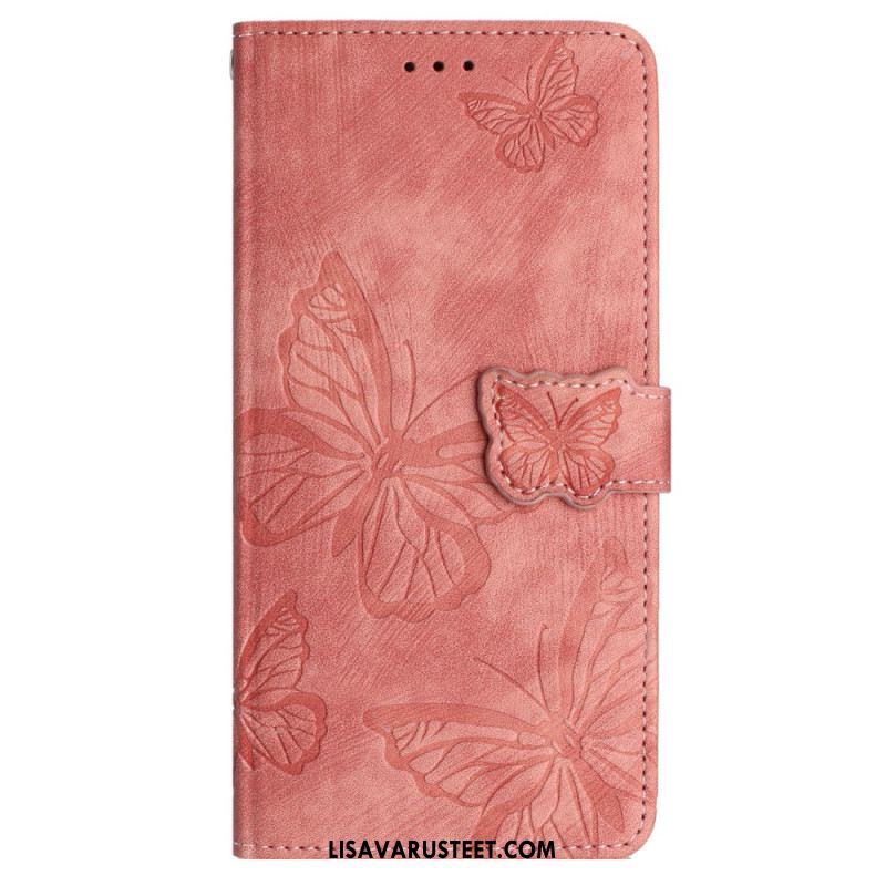 Kotelot Samsung Galaxy S25 Ultra 5g Mokkanahkakuvioiset Perhoset Suojakuori