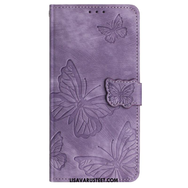 Kotelot Samsung Galaxy S25 Ultra 5g Mokkanahkakuvioiset Perhoset Suojakuori