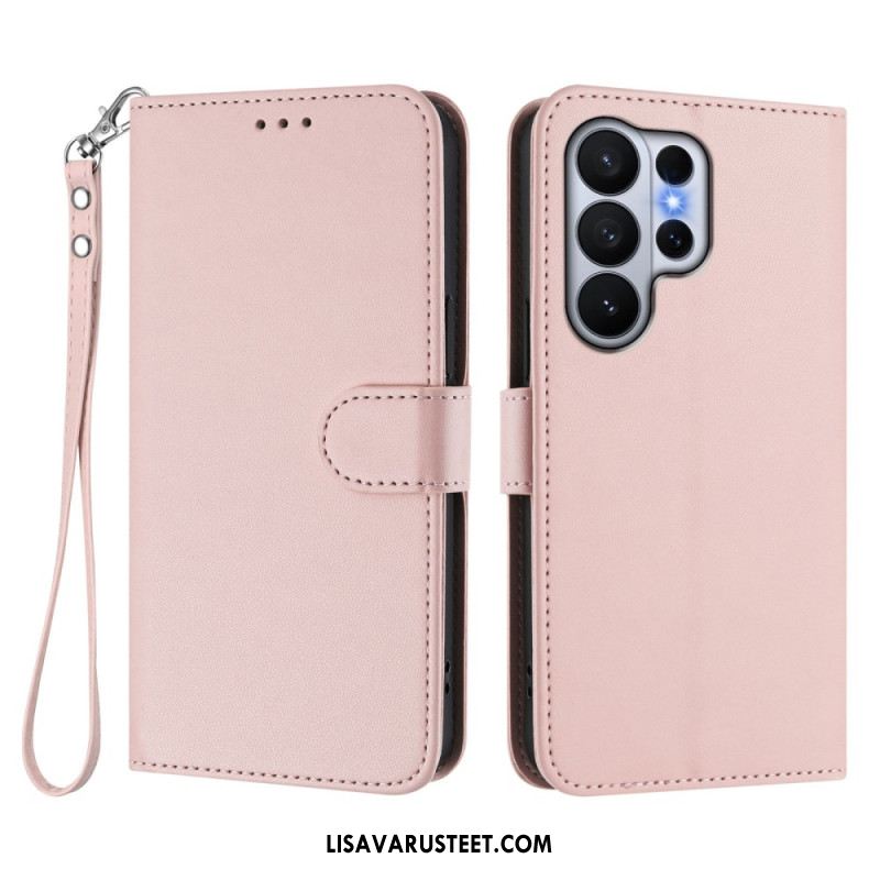 Kotelot Samsung Galaxy S26 Ultra Yksivärinen Nahkajäljitelmä Hihnalla Suojakuori