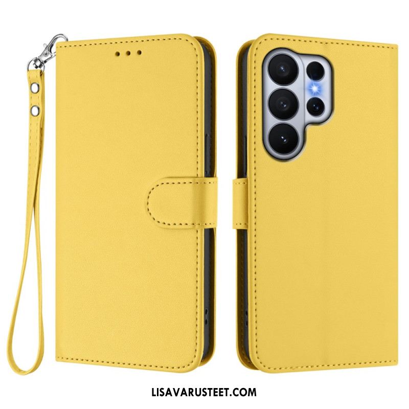 Kotelot Samsung Galaxy S26 Ultra Yksivärinen Nahkajäljitelmä Hihnalla Suojakuori