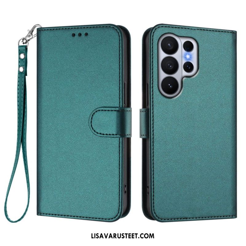 Kotelot Samsung Galaxy S26 Ultra Yksivärinen Nahkajäljitelmä Hihnalla Suojakuori