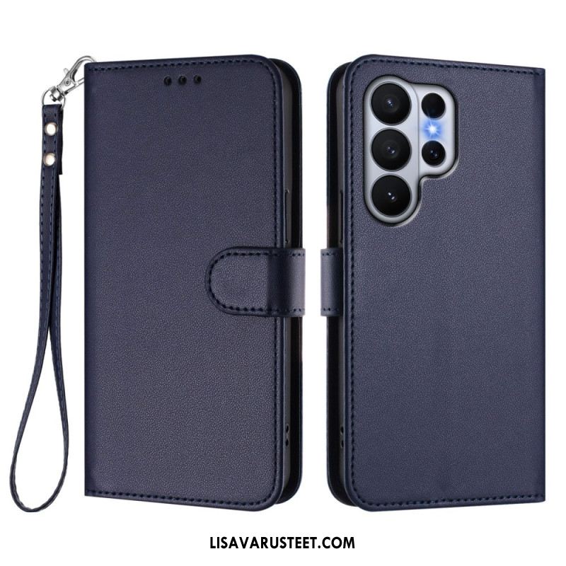 Kotelot Samsung Galaxy S26 Ultra Yksivärinen Nahkajäljitelmä Hihnalla Suojakuori