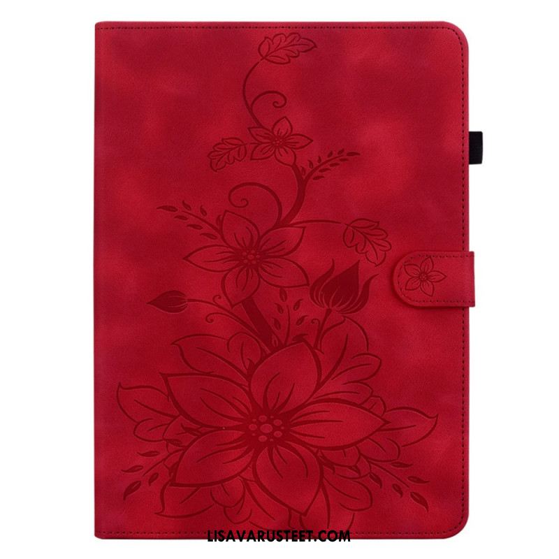 Kotelot Samsung Galaxy Tab S11 Mokkanahkaefekti Kukkakuvio Suojakuori