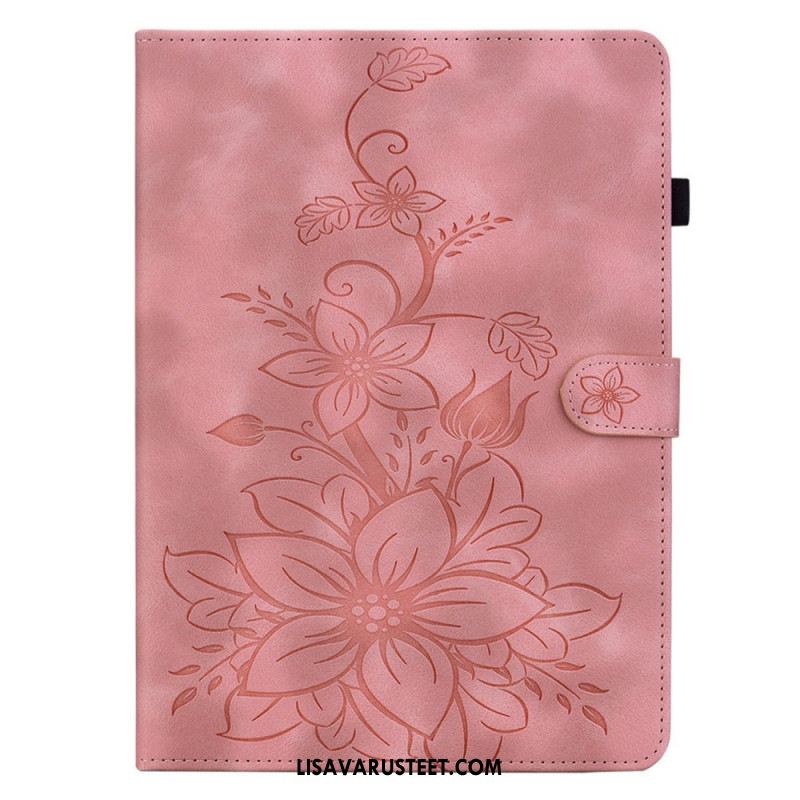 Kotelot Samsung Galaxy Tab S11 Mokkanahkaefekti Kukkakuvio Suojakuori