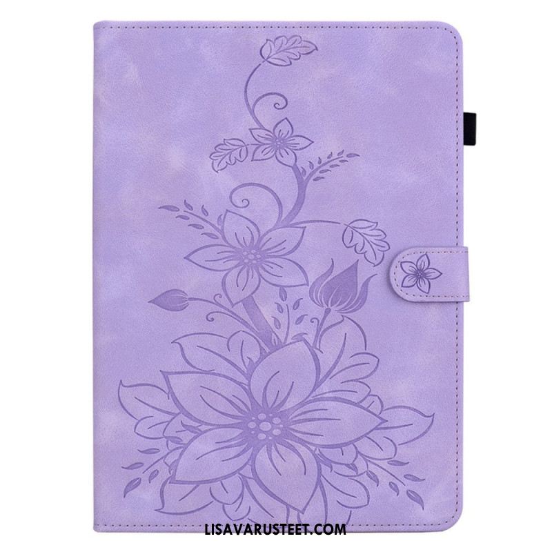 Kotelot Samsung Galaxy Tab S11 Mokkanahkaefekti Kukkakuvio Suojakuori