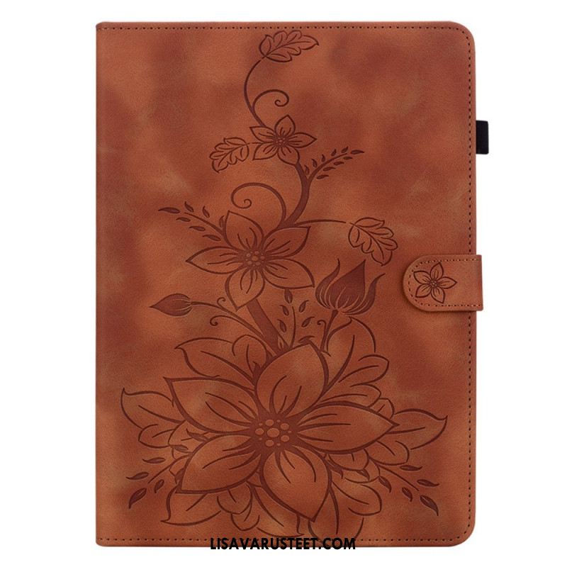 Kotelot Samsung Galaxy Tab S11 Mokkanahkaefekti Kukkakuvio Suojakuori