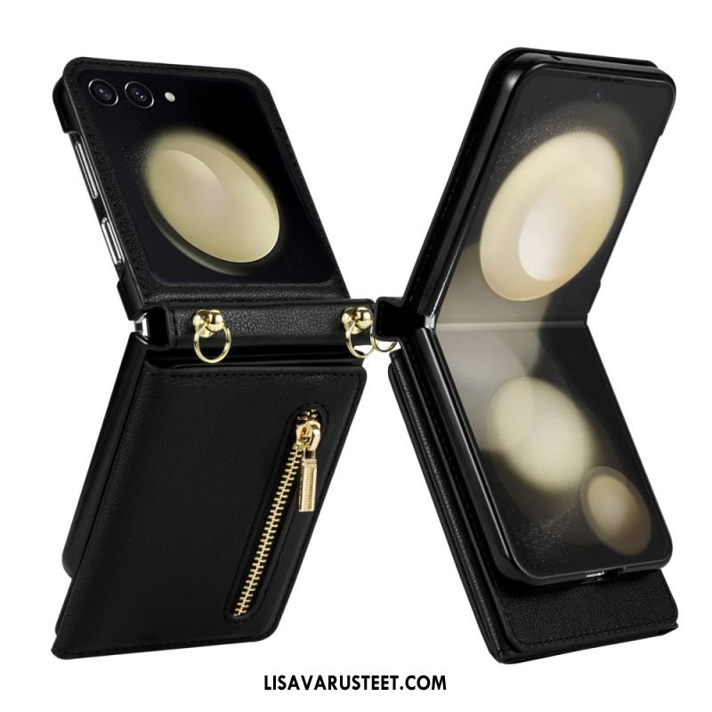 Kotelot Samsung Galaxy Z Flip 7 Rfid-lompakko Ja Olkahihna Suojakuori