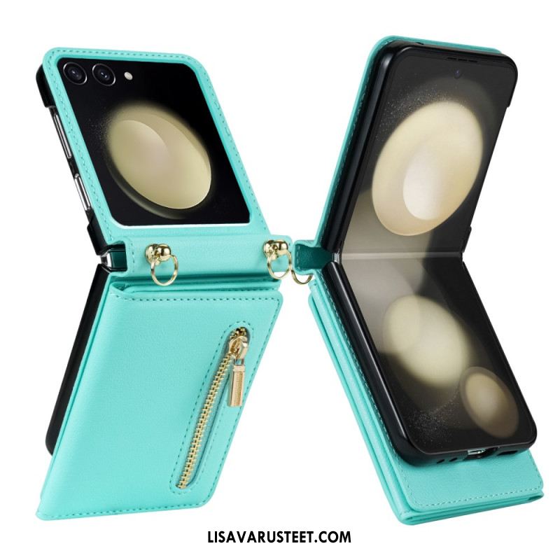 Kotelot Samsung Galaxy Z Flip 7 Rfid-lompakko Ja Olkahihna Suojakuori