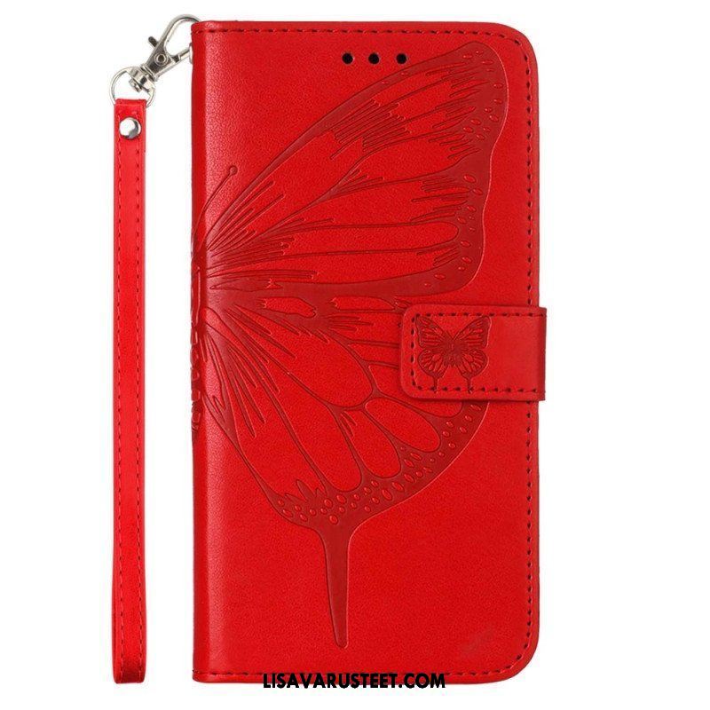 Kotelot Xiaomi 13 Lite Butterfly Design Kaulanauhalla