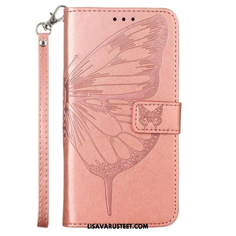 Kotelot Xiaomi 13 Lite Butterfly Design Kaulanauhalla