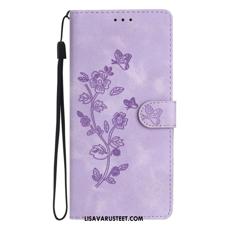 Kotelot Xiaomi 14t Pro Kukkakuvio Hihnalla