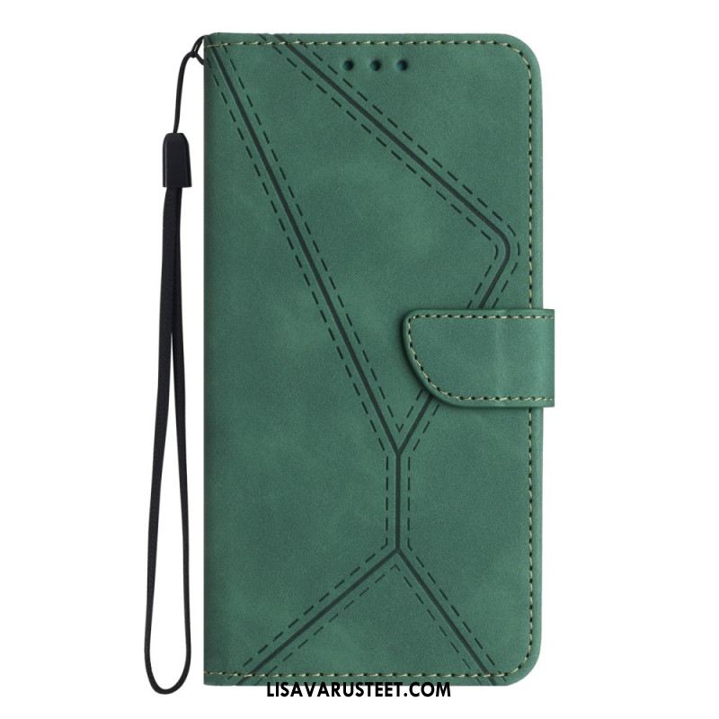 Kotelot Xiaomi 15 Mokkanahkakuvio Viivoilla Ja Raidoilla