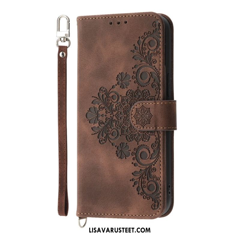 Kotelot Xiaomi 15 Ultra Kukkakuvio Hihnalla Ja Olkahihnalla