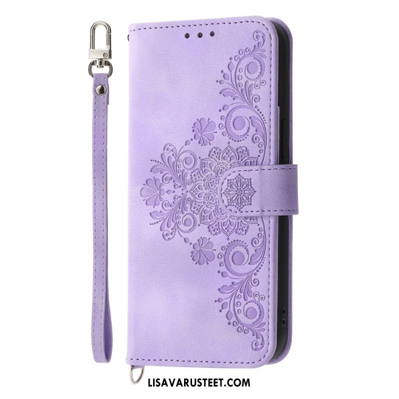 Kotelot Xiaomi 15 Ultra Kukkakuvio Hihnalla Ja Olkahihnalla