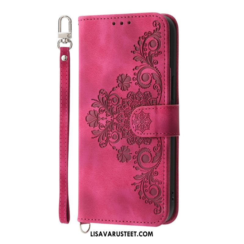 Kotelot Xiaomi 15 Ultra Kukkakuvio Hihnalla Ja Olkahihnalla