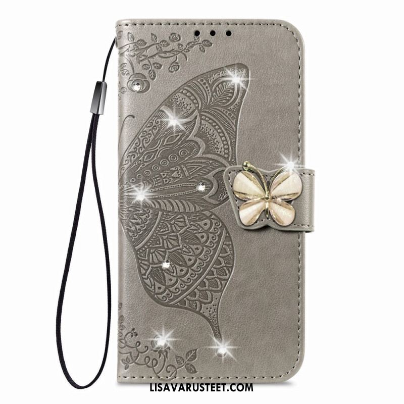 Kotelot Xiaomi 17 3d-perhos- Ja Strassikoristeinen