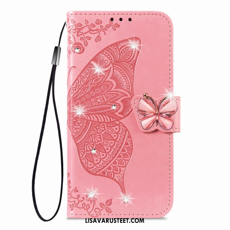 Kotelot Xiaomi 17 3d-perhos- Ja Strassikoristeinen