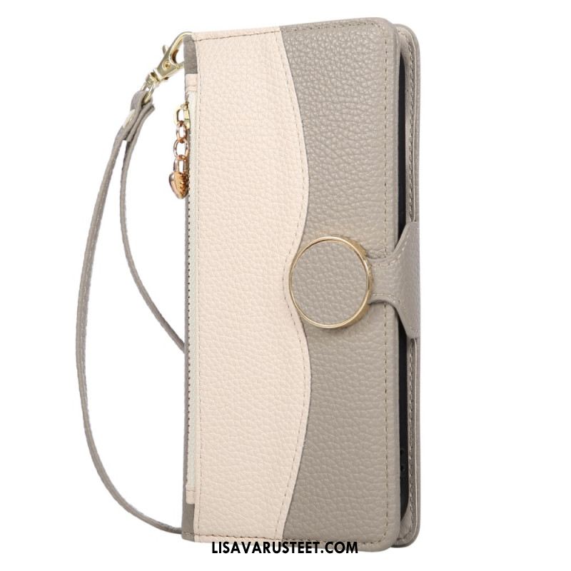 Kotelot Xiaomi 17 Kaksivärinen Lompakko Rannehihnalla Suojakuori