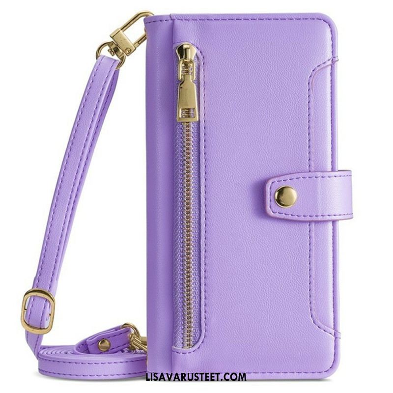 Kotelot Xiaomi 17 Puhelinkuoret Vetoketjullinen Tasku Ja Kaksi Hihnaa