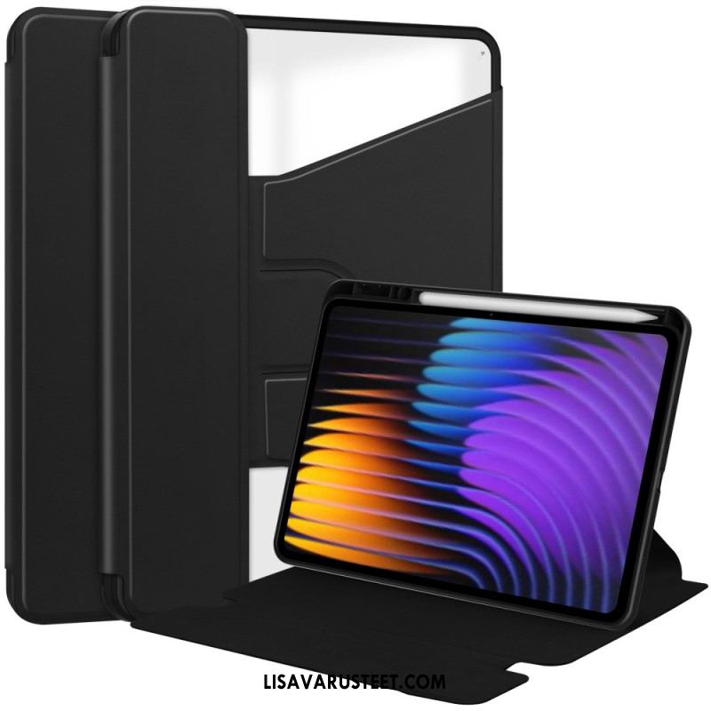Kotelot Xiaomi Pad 7 / 7 Pro Nahkakuvioinen Ja Kääntyvä Jalusta