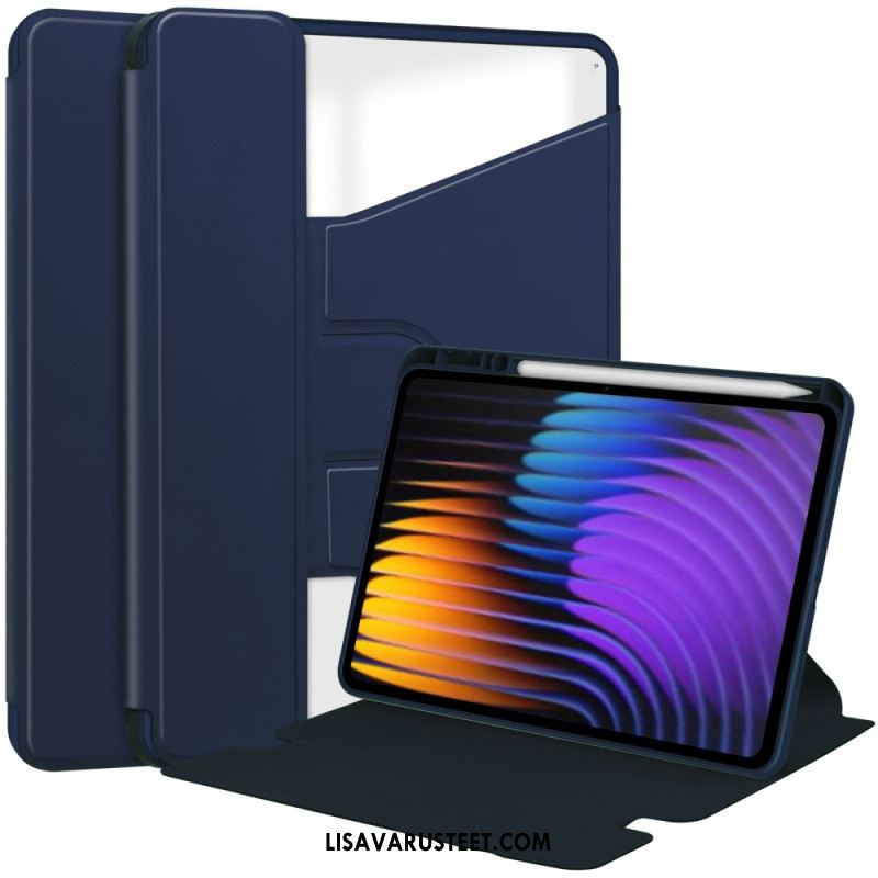 Kotelot Xiaomi Pad 7 / 7 Pro Nahkakuvioinen Ja Kääntyvä Jalusta