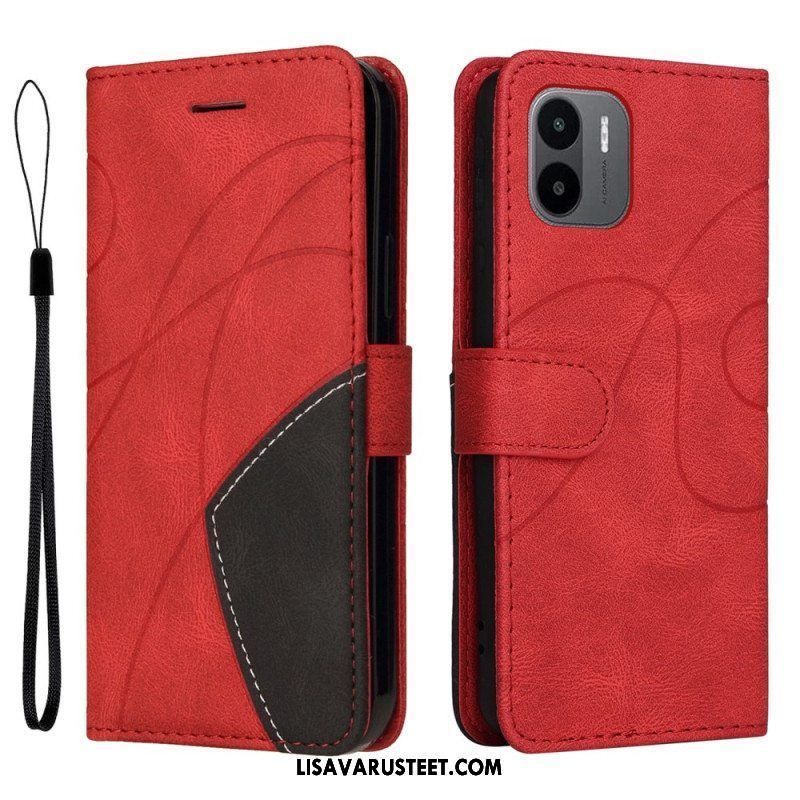 Kotelot Xiaomi Redmi A1 Kaksisävyinen Signature Faux Leather