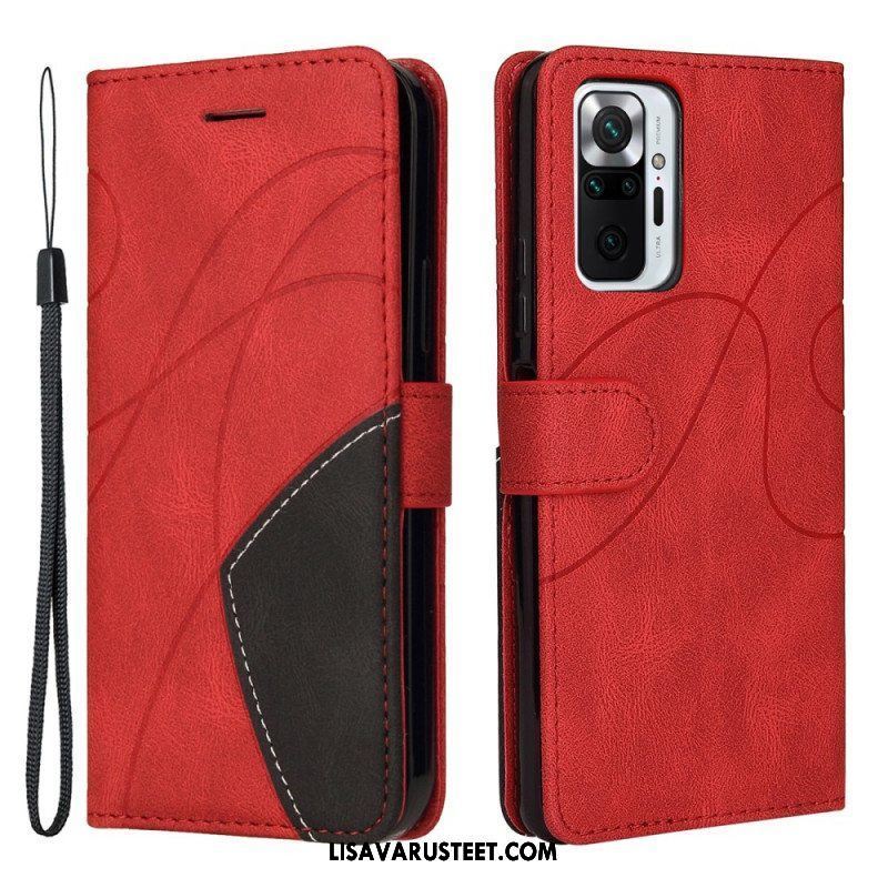 Kotelot Xiaomi Redmi Note 10 Pro Kaksisävyinen Signature Faux Leather