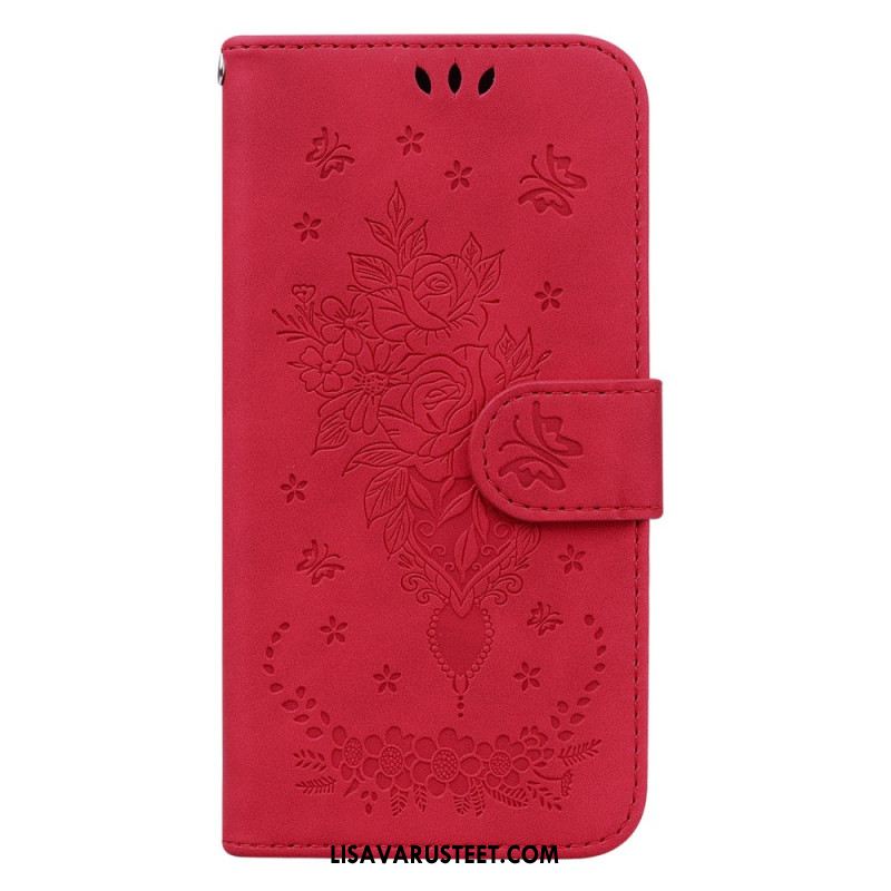 Kotelot Xiaomi Redmi Note 13 Pro Plus 5g Ruusu- Ja Perhoskuvio