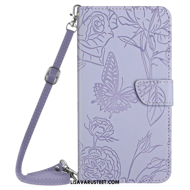 Kotelot Xiaomi Redmi Note 14 4g Perhoskuvioinen Olkahihna Suojakuori