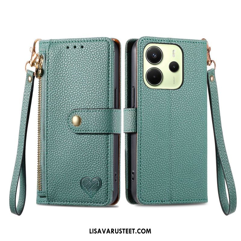 Kotelot Xiaomi Redmi Note 14 4g Sydänkuvioinen Lompakko